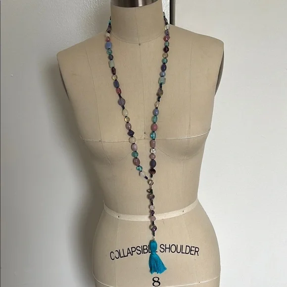 Beaded Necklace with Tassel - Picture 2 of 4